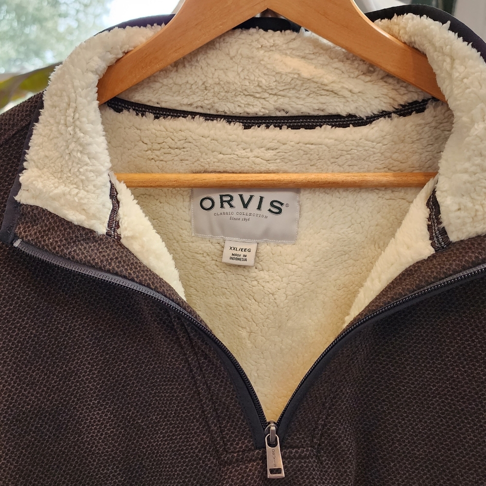 ORVIS Classic Collection Quarter Zipper Sherpa Lined Jacket size XXL